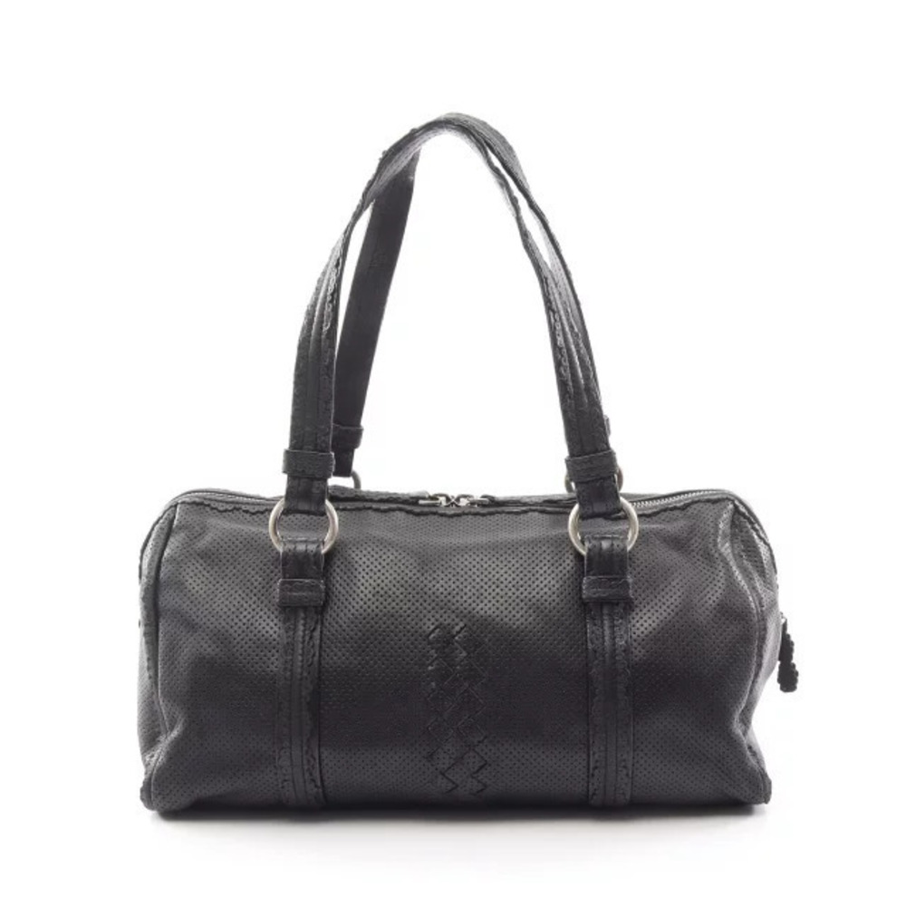Bottega Veneta Intrecciato Handbag Leather Black